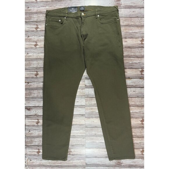 Paul Smith Tapered Fit Jeans size 38 color Khaki Green NWT Retail 180 - Picture 1 of 8